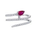 wholesale S925 Silver Zhuo Zhifan Jewelry New 4*6mm Ruby Snake Ring for Women,Ins Style-0-4