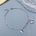 wholesale S925 Sterling Silver Fashion Diamond-Inlaid Butterfly Flying in Pairs Bracelet Simple Design Exquisite Niche High-End Butterfly Jewelry-0-0