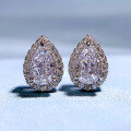 wholesale Silver 925 imported high-carbon diamond 5*8mm pear-shaped teardrop zirconia earrings for cross-border ins-0-0