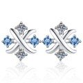 wholesale S925 sterling silver cross-border wholesale small windmill moissanite earrings, high-end women's jewelry ear studs-0-7