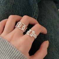 wholesale S925 Sterling Silver Korean-style Bow Ring for Women, Light Luxury Fashion Minimalist Hollow Woven Band Ring-Braided model (all sterling silver)