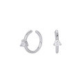 wholesale S925 Sterling Silver Cross-border C-shaped Ear Cartilage Claw with Mini Inlaid Zirconia, Fashion Heart-shaped Pendant Loop for Hanging, Minimalist Style-0-4