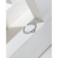 wholesale S925 Sterling Silver Korean Version Ins Minimalist Niche Design Versatile Plain Ring with Crushed Silver Texture Adjustable Open Ring for Women-0-1