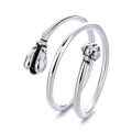 wholesale S925 Sterling Silver Retro Creative Multi-Layer Line Ring Sweet and Edgy Style Trendy Versatile Index Finger Ring-0-4