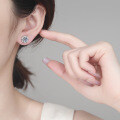 S925 Sterling Silver Moissanite Earrings, Women's Light Luxury European and American Style Simple Daily Wear-0-2