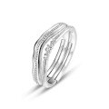wholesale 925 Sterling Silver New Japanese Minimalist Geometric Wave Ring, Ins Style Stackable Adjustable Ring-0-5