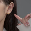 wholesale S925 Silver Knot Earrings Korean Style Fresh Knot Hoop Earrings Ins Minimalist Niche Accessories M02342-0-1