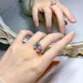 wholesale 925 Silver 7*11 High-Carbon Diamond White Diamond Adjustable Ring for Women, European and American Fashion, Versatile Styling-0-3
