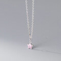 wholesale S925 Sterling Silver Inlaid Diamond Five-Pointed Star Necklace, Ins-Style Design, Elegant Women's Neck Accessory Y00172-0-2