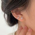 wholesale S925 Sterling Silver Minimalist Heart Stud Earrings for Women, Ins Light Luxury Fashion Versatile Earrings-0-1