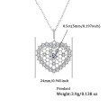 wholesale Silver Moissanite Heart Necklace Zircon Pendant Fashion Jewelry Simple Micro-Paved Choker Wholesale-0-5