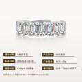 Sterling Silver S925 Octagonal Seven Princess Square Moissanite Stackable Ring-0-4
