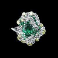 wholesale 925 Silver Gold-Plated Ring with High-Carbon Diamond, Kellyxie Muzo Green Oval Rose Secret Garden Women's Ring-Muzo Green 110 catties or less US size 6 (Hong Kong size 12-13 EU size 52) Ring length is about 52MM