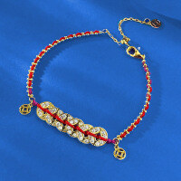 wholesale S925 Silver Zhuo Zhifan Jewelry Five Emperor Coins Red String Bracelet New Chinese Style Guochao Feng Money Bracelet Xiaohongshu-B165 Five Emperors Coins Red Rope Bracelet Adjustable