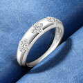 S925 Sterling Silver Triple Lucky Clover Moissanite Ring-0-0