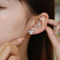 S925 Silver Mickey Mouse 05ct Moissanite Stud Earrings, New Classic Cute Fashion-0-2