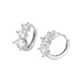 wholesale S925 sterling silver geometric minimalist versatile small trendy high-end zirconia circle hoop earrings-0-6