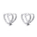 wholesale S925 Silver Korean Japanese Ins Style Cute Fresh Love-shaped Commuter Versatile Earrings Ear Cuffs-0-4