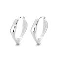 wholesale S925 Sterling Silver Korean-style Geometric Square Soft Irregular Design Minimalist Ins-inspired Versatile Earrings-0-4