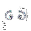 S925 Sterling Silver Moissanite Women's Crescent Earrings, Trendy and Versatile-0-3