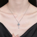 S925 Sterling Silver Moissanite Pendant Twilight Star Key Necklace-0-2