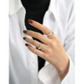 wholesale S925 Sterling Silver Korean Version 380 Ins New Simple Smooth Twist Open Ring Women's Versatile Band-0-3