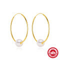 wholesale 925 Sterling Silver Exaggerated Large Hoop Earrings with Pearls, Hot-Selling in Europe and America, INS Trendy Minimalist Style-0-4