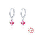 wholesale S925 Sterling Silver Diamond Snowflake Hoop Earrings, Creative Fashion Earrings-0-3