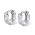 wholesale Sterling Silver Three-Row Diamond Wide Hoop Earrings with Ins Retro High-End Ear Clasps Pure Silver Ear Studs Cross-Border-0-6