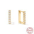 wholesale S925 Sterling Silver Geometric Diamond Inlaid Pearl Star Tassel Hoop Earrings for Trendy Girls-0-7