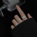 wholesale S925 silver summer elegant flash diamond ring simple Korean-style multi-layer line open adjustable finger jewelry J9280-0-0