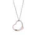 wholesale S925 Sterling Silver Hollow-Out Heart Minimalist Pendant Necklace, Fashionably Simple, Niche, Elegant, and Design-Forward Collarbone Chain-0-4