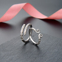 wholesale Pure silver ring inspired by Black Myth: Wukong, featuring the same-style golden hoop staff and tight hoop curse design, open-ended couple rings for men and women with engraving options-Women's tights &gt; adjustable opening