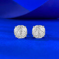 wholesale S925 Sterling Silver Classic 8*8mm Octagonal Stone Millennium Cut Stud Earrings for Women,Ins Style-0-0