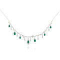 wholesale S925 silver designer-style high-end gemstone necklace with floral-inspired design and natural topaz-0-6
