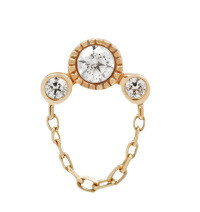 wholesale S925 Sterling Silver Zircon-studded Fringe Chain Twist Ear Cuff Cartilage Earring, Trendy And Versatile-Single gold #1