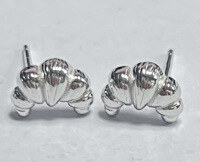 wholesale S925 Sterling Silver Croissant Earrings, Women's Small Design, Luxury French Retro Style Fashion Earrings, Cross-border-E4305-white gold