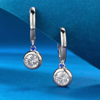 wholesale S925 silver jewelry, 50mm round zirconia bubble ear studs, women's cross-border earrings, AliExpress women's-E424 Platinum &gt; 925 Silver