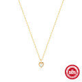 wholesale S925 Sterling Silver Classic Opal Inlaid Heart Collarbone Necklace, a versatile and trendy daily match-0-0