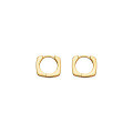 wholesale S925 Sterling Silver Korean Style Smooth Geometric Round-Edged Square Ear Clasps for Women, Small Fresh and Sweet Ear Accessories G9290-0-4