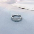 wholesale S925 sterling silver minimalist Korean-style couple rings, small batch design, matte finish, new edition for Qixi Festival, gift for girlfriend-0-1