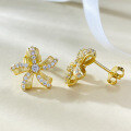 wholesale S925 Silver Plated Vintage Floral Stud Earrings, Daily Retro Fashion Antique Style-0-3