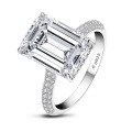 wholesale S925 Sterling Silver, Free Shipping [Clearance Ring] Women's Double-Layer Stackable Moissanite-Inspired Ring with a Luxurious High-End Feel-0-10