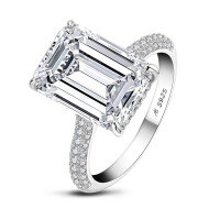 wholesale S925 Sterling Silver, Free Shipping [Clearance Ring] Women's Double-Layer Stackable Moissanite-Inspired Ring with a Luxurious High-End Feel-F Style [Clearance Free Shipping]  US Size 5