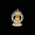 wholesale Gold-plated 925 Silver High Carbon Diamond Dainichi Nyorai, Goat and Monkey Birthstone Buddha, Zodiac Guardian Buddha, Baby Buddha Pendant-0-0