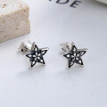 wholesale S925 Sterling Silver Korean Style Retro Thai Silver Creative Five-Point Star Ear Studs Ins Style Women's Earrings-0-1