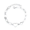wholesale S925 Sterling Silver Simple Sweet Heart Bracelet Ins Korean Japanese Style Fashion Gentle Design Sense Hand Jewelry-0-4