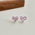 wholesale S925 Sterling Silver Cross-Border New Women's Earrings Heart Zircon Design Elegant Gift Valentine's Day Ready-to-Ship Wholesale Women's Jewelry-0-2