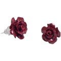 wholesale Sterling Silver S925 Cinnabar Rose Flower Earrings for Women, High-End Red Earrings, Popular Ear Accessories in 2023-0-4