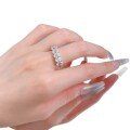 wholesale S925 Silver European & American New Style 4*6mm Oval Row of Half Diamond Ring for Women Cross-Border AliExpress Model-0-4